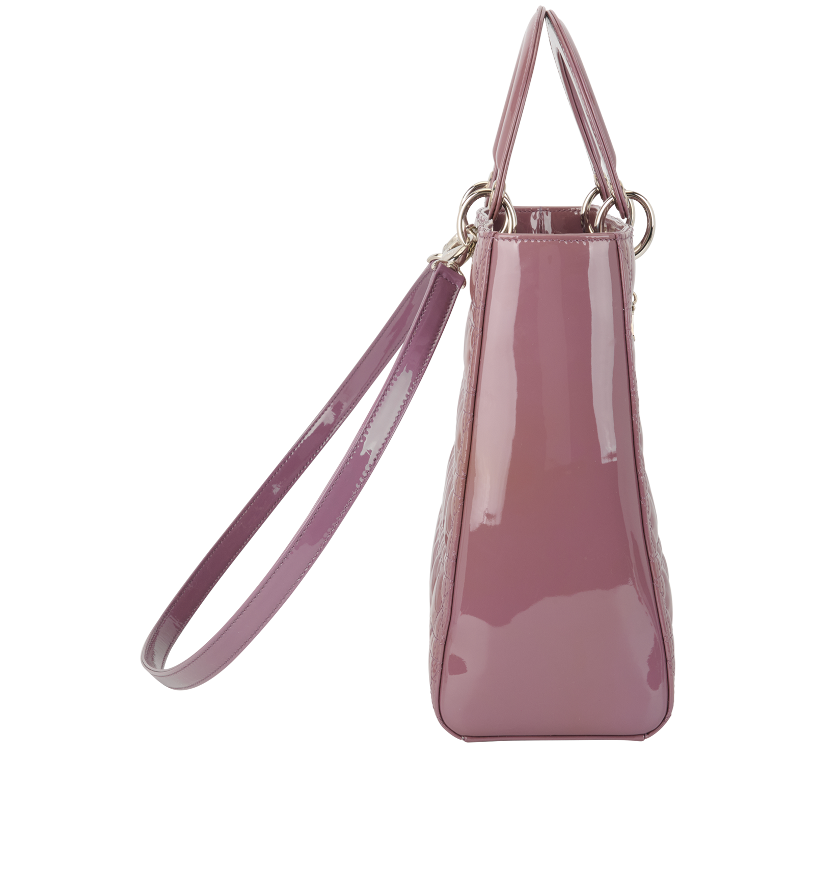 Lady Dior Cannage, &pound;1,500, Handbags, Purple, Patent Leather, Side view